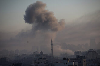 Footage Shows Gaza City Skyline Under Israeli Airstrikes