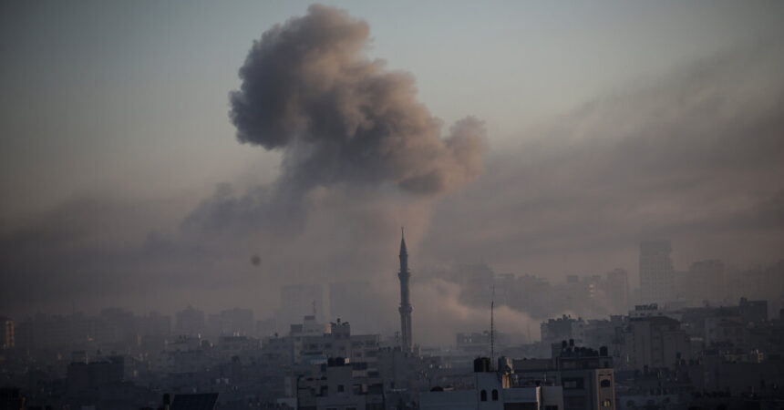 Footage Shows Gaza City Skyline Under Israeli Airstrikes