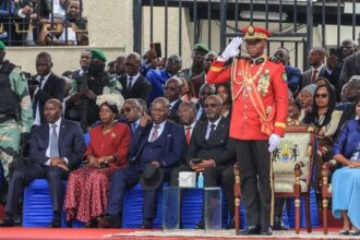 The head of the junta, General Brice Oligui Nguema, in Libreville, Gabon, on 4 September 2023.