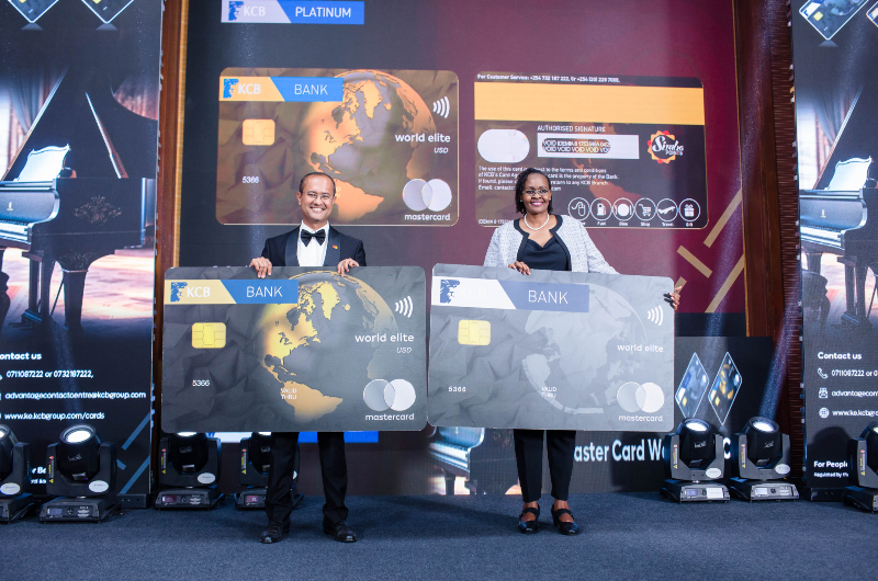 Mrs Annastacia Kimtai – MD, KCB Kenya with Shehryar Ali Senior Vice President, Country Manager – East Africa MasterCard during the official Launch of the world Elite Card