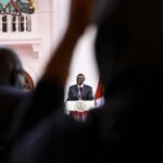 Kenyan president William Ruto during a press conference.