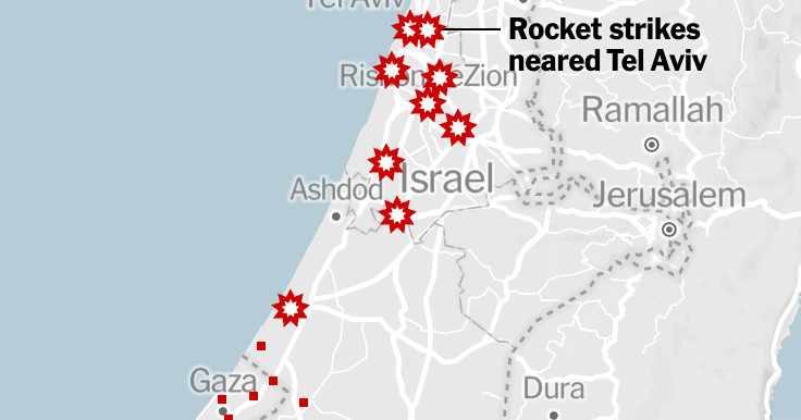 Maps: Where the Attacks Are Happening in Israel and Gaza