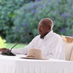 Ugandan President Yoweri Museveni in Entebbe, Uganda, 12 July 2023.