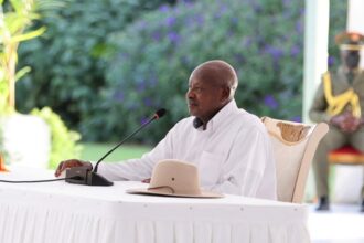 Ugandan President Yoweri Museveni in Entebbe, Uganda, 12 July 2023.