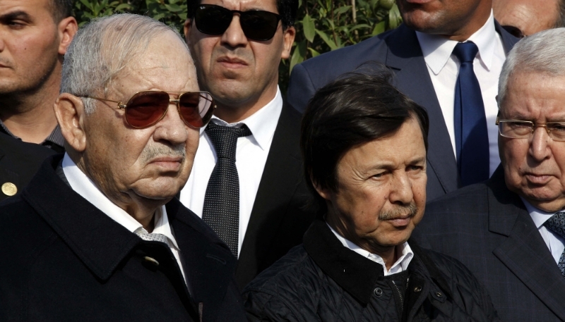 Said Bouteflika (C) with Gaid Salah (L) at General Mohamed Atailia