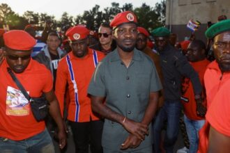 Ugandan opposition leader and singer Robert Kyagulanyi Ssentamu, better known as Bobi Wine, arrives in South Africa on 3 October 2023 to meet Ugandans living there.