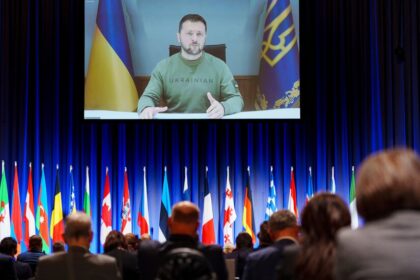 Ukraine’s Zelensky Makes Surprise Visit to NATO HQ in Brussels