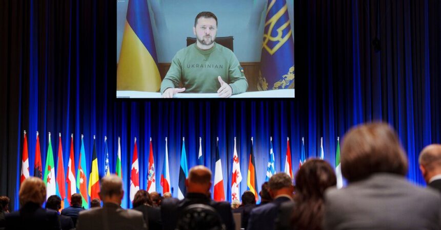 Ukraine’s Zelensky Makes Surprise Visit to NATO HQ in Brussels