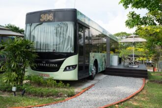 A new luxury hotel with rooms made from buses opens in Singapore