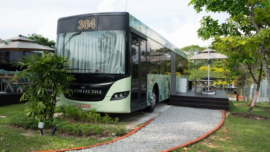 A new luxury hotel with rooms made from buses opens in Singapore