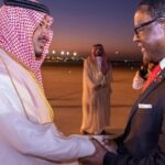 The President of the Republic of Malawi, Lazarus McCarthy Chakwera, arrives in Riyadh on November, 9, 2023 to attend the Saudi-Arab-African Economic Conference.