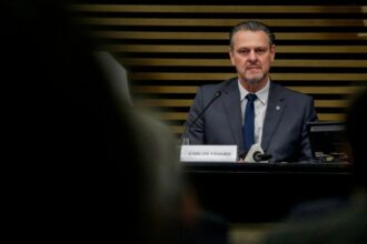 The Minister of Agriculture Carlos Favaro in Sao Paulo, Brazil, 14 July 2023.