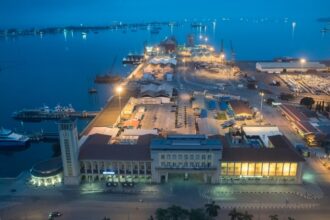 A view of the port facility and harbor of Luanda on 8 November 2018, in Angola.