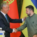 Portuguese president Marcelo Rebelo de Sousa and Ukrainian President Volodymyr Zelensky in Kyiv, Ukraine, 24 August 2023.