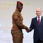 Captain Ibrahim Traoré and Russian president Vladimir Putin.