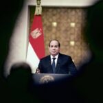 Egyptian President Abdel Fattah al-Sisi held a press conference after a meeting with French President Emmanuel Macron in Cairo, Egypt, October 25, 2023.