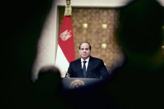 Egyptian President Abdel Fattah al-Sisi held a press conference after a meeting with French President Emmanuel Macron in Cairo, Egypt, October 25, 2023.