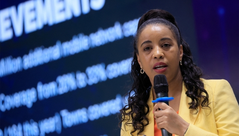 Ethio Telecom Chief Executive Officer Frehiwot Tamru in Addis Ababa, Ethiopia, on 18 July 2023.