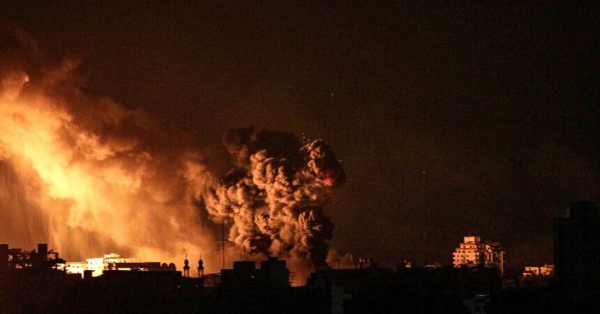 Explosions Light Up Night Sky in Gaza