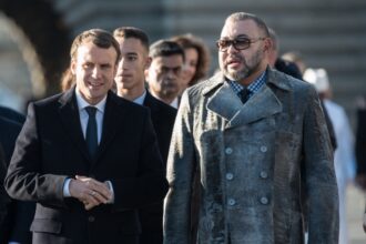 French President Emmanuel Macron and King Mohammed VI of Morocco pictured during the One Planet Summit in Paris, on 12 December 2017.