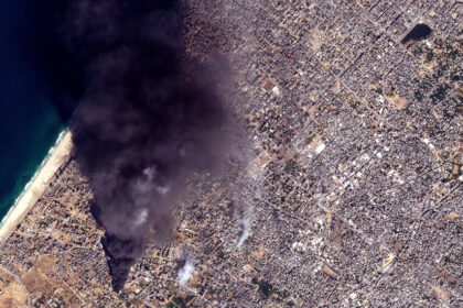 Satellite Images Show a Gaza Water Plant Burned Down Amid Water Crisis
