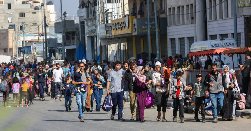 Tens of Thousands Flee Northern Gaza Strip, as Israel’s Invasion Advances