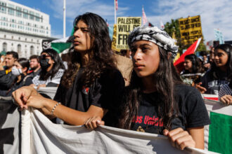 Tens of thousands rallied in the U.S. in support of Palestinians.