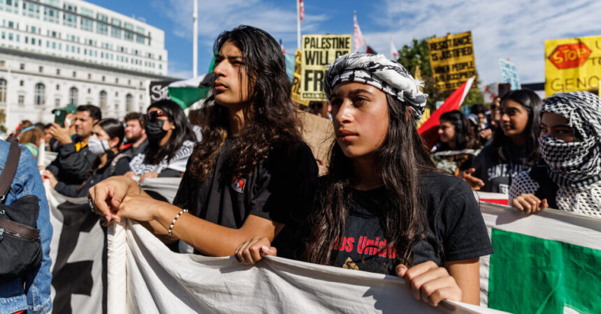 Tens of thousands rallied in the U.S. in support of Palestinians.