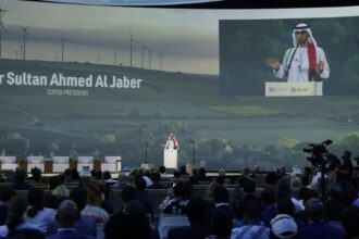 Sultan Ahmed al-Jaber, president of the COP28, in Dubai on 2 December 2023.