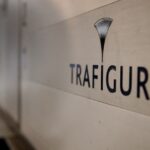 The logo of the multinational oil firm Trafigura is seen on 2 October 2012 at a branch in Geneva.