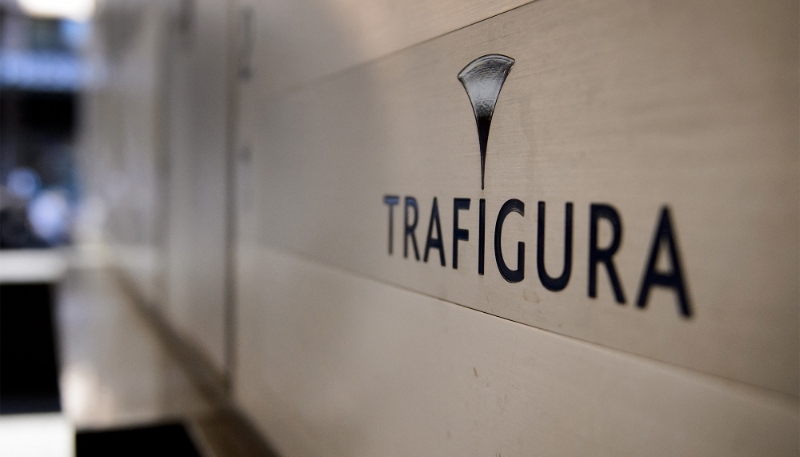 The logo of the multinational oil firm Trafigura is seen on 2 October 2012 at a branch in Geneva.