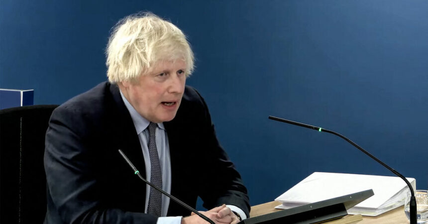 Boris Johnson Apologizes at U.K. Covid Inquiry for ‘Pain and Suffering’