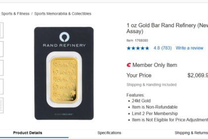 Costco sold more than $100 million in gold bars last quarter