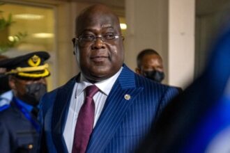 President of the Democratic Republic of Congo Félix Tshisekedi in Kinshasa, on 20 February 2022.