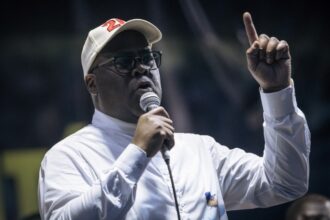 Outgoing president Félix Tshisekedi in Goma, capital of North Kivu province in the east of the Democratic Republic of Congo, on 10 December 2023.