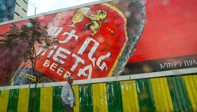 A giant billboard for Meta beer, in 2016, Addis Ababa, Ethiopia.