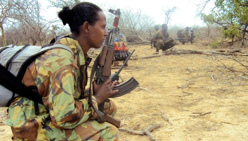 Oromo rebels fighters near the border town of Moyale.