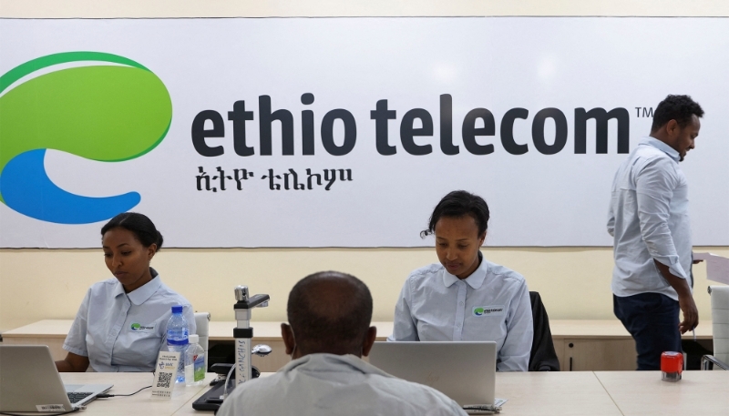 Ethio Telecom employees at work in the firm