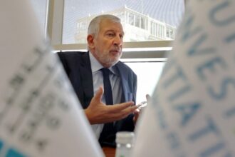 Executive President of Future Investment Initiative (FII) Richard Attias, talks during an interview with AFP, in Riyadh on 17 October 2022.