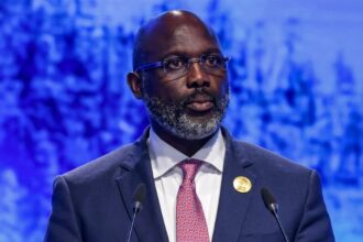 Liberia President George Weah in Egypt on 8 November 2022.