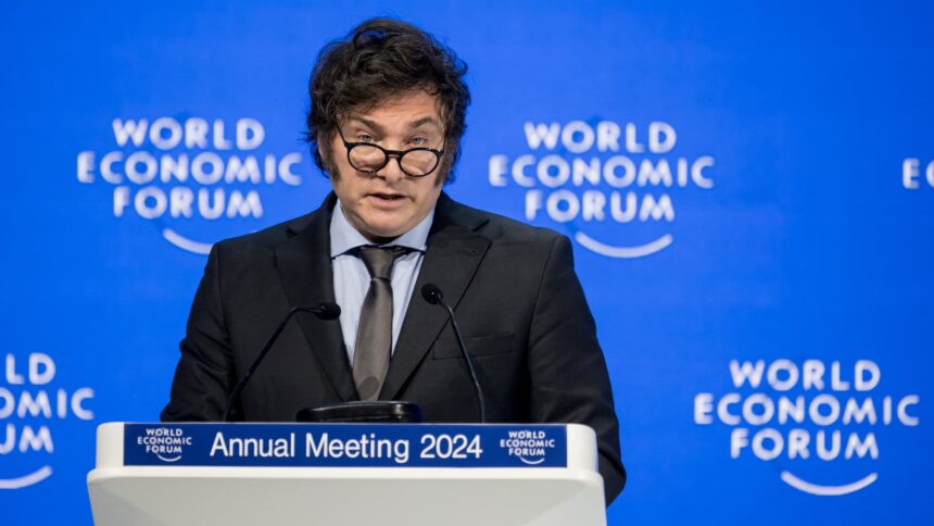 Argentina President Javier Milei urges Davos elite to reject socialism