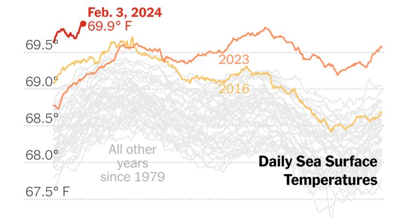 January Temperatures Hit Record Highs on Land and at Sea