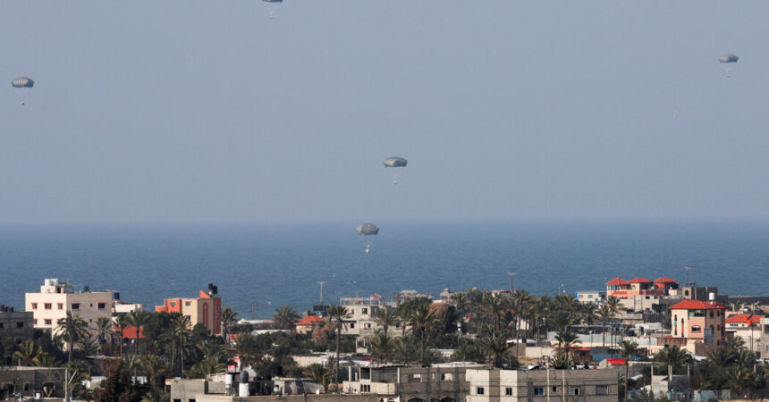 Jordan and France Airdrop Food and Other Aid Into Gaza